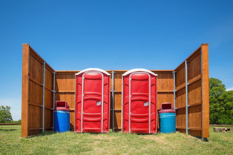 Short-term porta potty units staged for delivery in Durango, Colorado